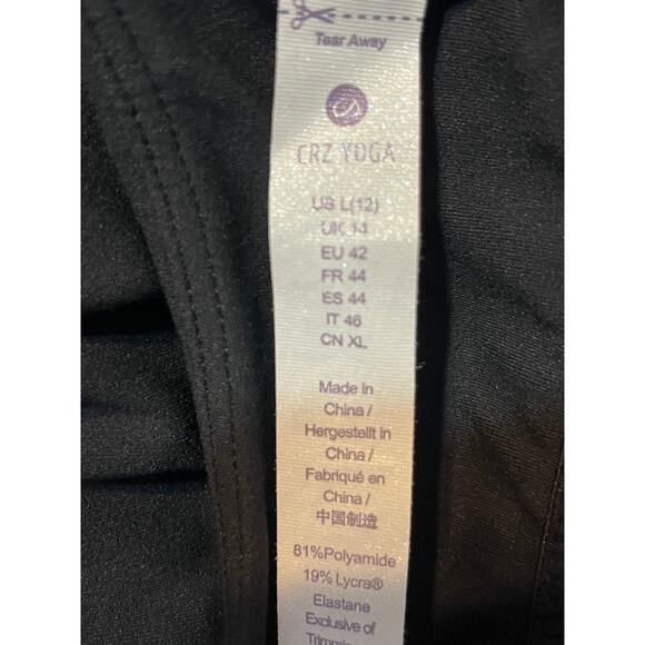 CRZ Yoga Women's Racerback Tank Top Black Athleisure Bra Built In Size Large-12 - Picture 7 of 10